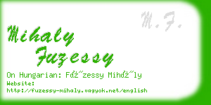 mihaly fuzessy business card